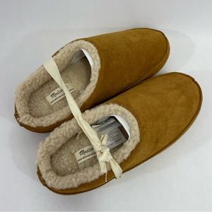 NWT Madewell suede Sherpa lined slip on slippers
